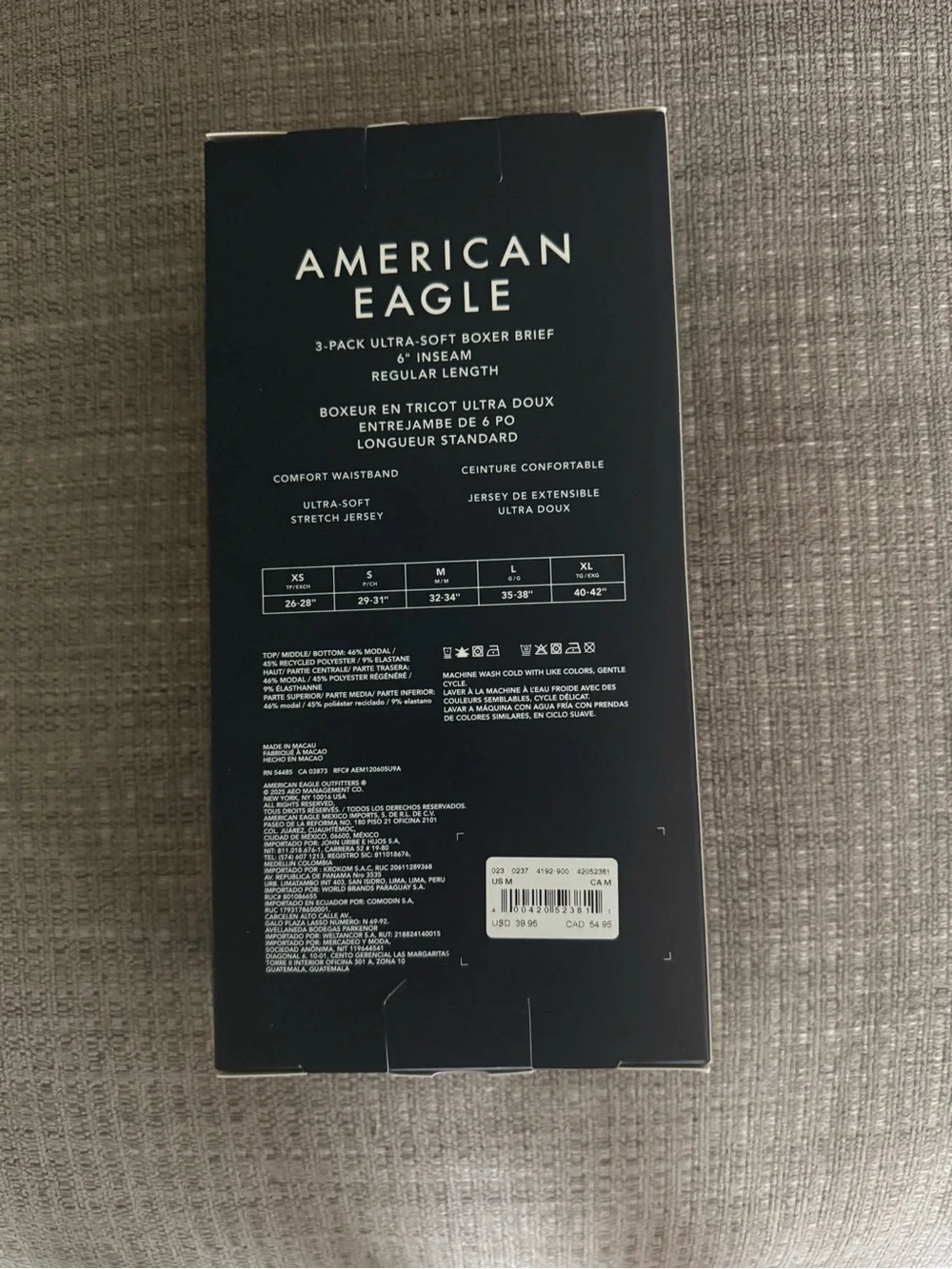 American Eagle Outfitters 3-Pack Boxer Briefs in Black, Dark Gray, Light Gray